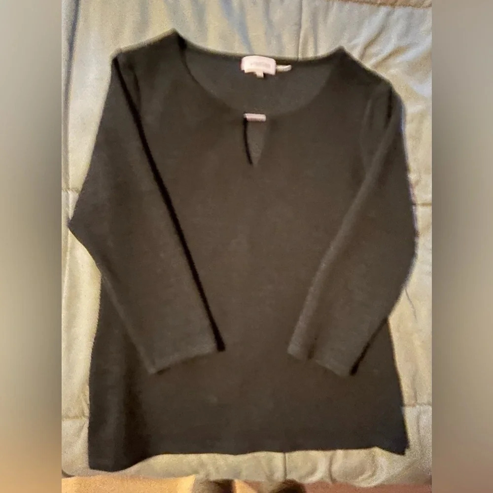 Calvin Klein 3/4 sleeve black textured pullover sweater size medium